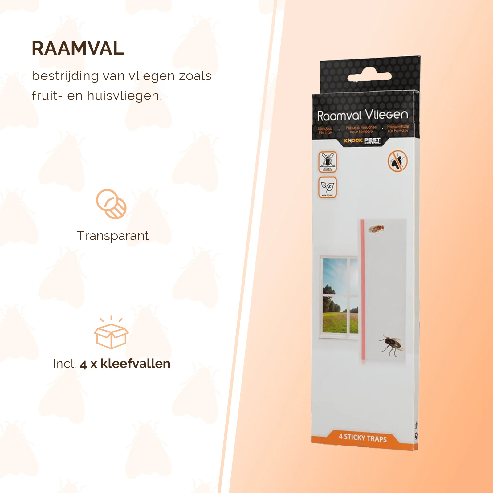 Fensterfliegenfalle, transparent, 4 Stück – Knock Pest – Bild 2