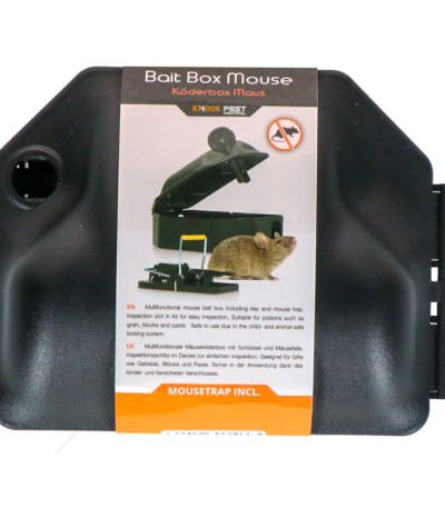 Mäuseköderbox mit Mausefalle und Schlüssel, 12,5 x 10,5 x 6,5 cm – Knock Pest