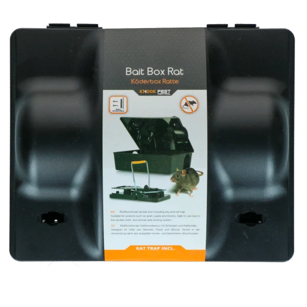 Köderstation für Ratten und Mäuse mit Rattenfalle, 23,5 x 19,5 x 10,5 cm – Knock Pest Dual bait