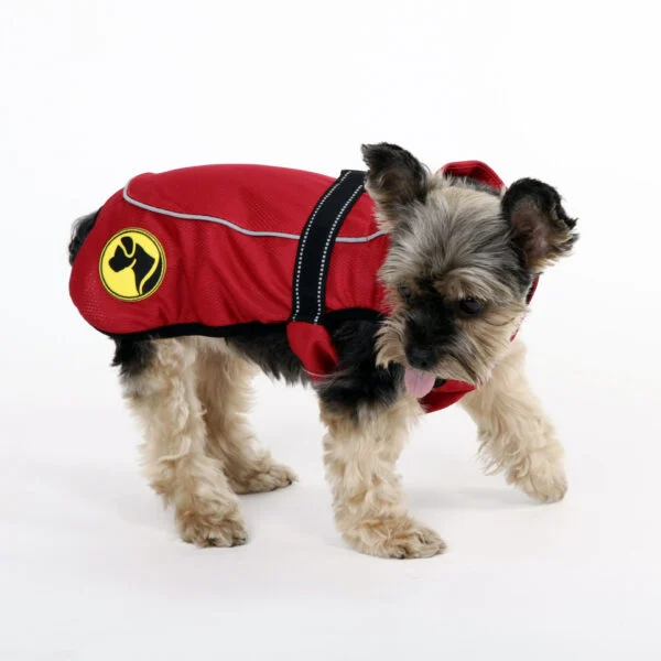 Hundemantel gegen Zecken und Flöhe mit Reflektor, XXXXS 20 cm Rückenlänge – Dog Armor Knockdown Coat (Insect Shield)