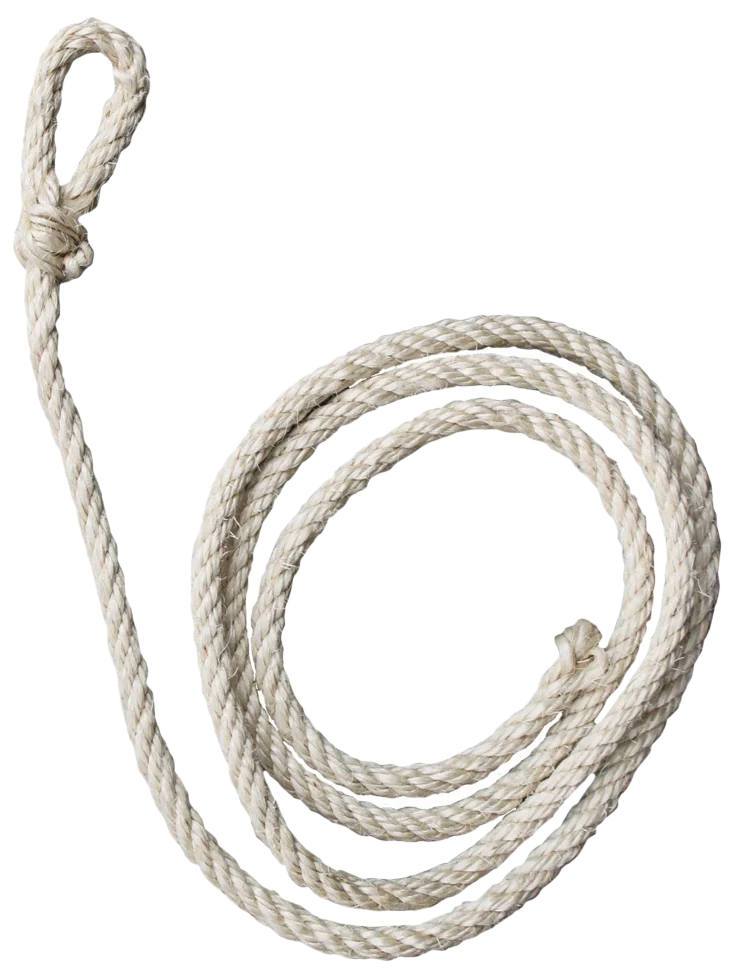 Kuhstrick aus weißem Sisal, 240 cm lang