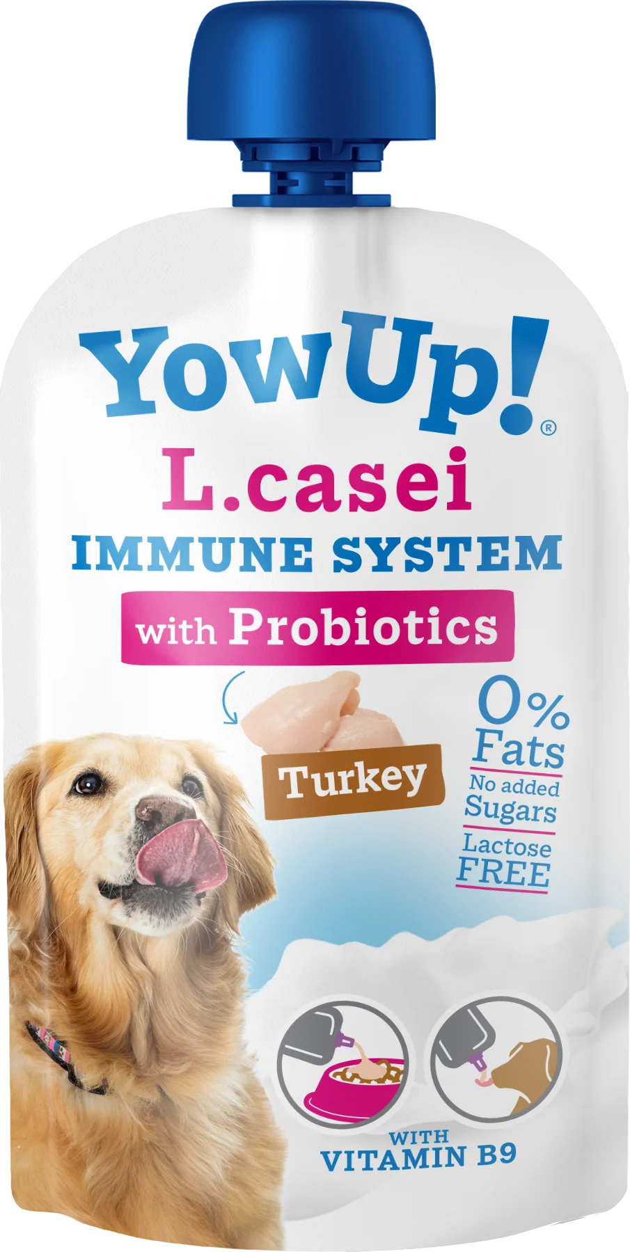 Hundejoghurt mit Probiotika und Truthahn, laktosefrei, 115 g – YowUp! L. Casei Immune System Turkey – Bild 1
