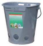 Nuckeleimer Lambar, beidseitig flach, mit 5 Saugeröffnungen, ohne Sauger, grau, 8 l
