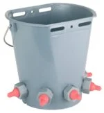 Nuckeleimer Lambar, beidseitig flach, mit 5 Saugeröffnungen, ohne Sauger, grau, 8 l – Bild 2