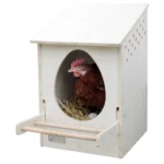 Hölzernes Legenest für Hühner mit klappbarer Sitzstange, Innenmaß 30 x 29 cm – Kerbl – Bild 2