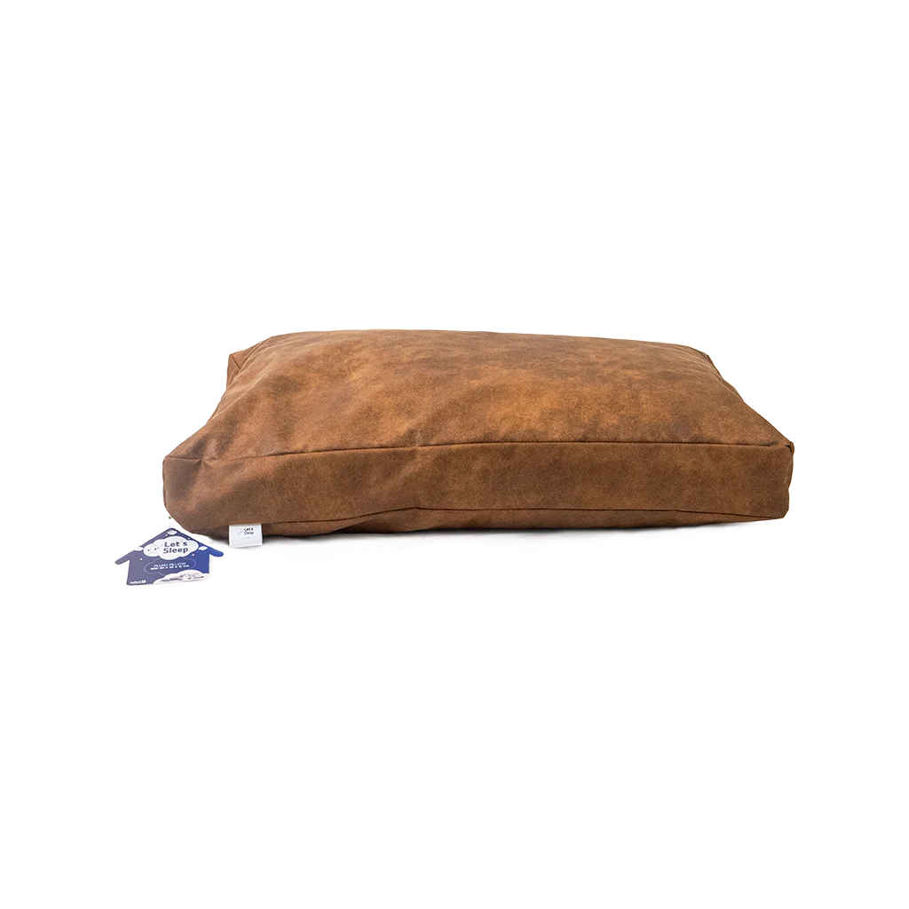 Hundekissen mit Schaumstoffflocken L Cognac, 100 x 75 x 10 cm – Let's Sleep Plush Pillow – Bild 1