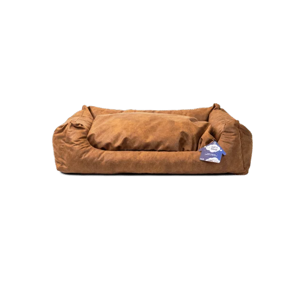 Hundebett mit herausnehmbarem Kissen L Cognac – Let's Sleep Sweet Dreams