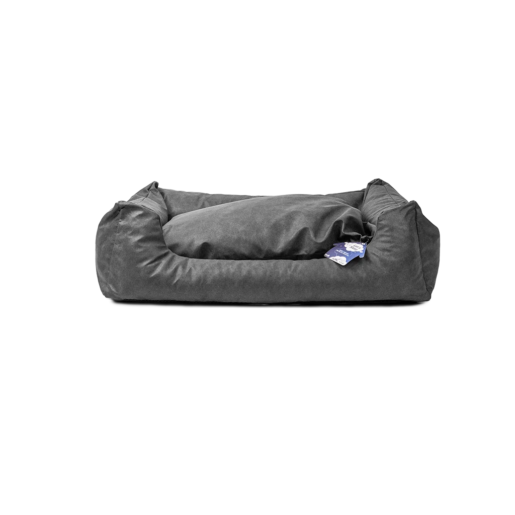 Hundebett mit herausnehmbarem Kissen L Anthrazit – Let's Sleep Sweet Dreams – Bild 1