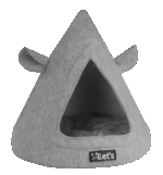 Katzentipi aus Filz mit Kissen, 50 x 45 cm, Grau – Let's Sleep Pet Cave TeePee