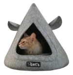 Katzentipi aus Filz mit Kissen, 50 x 45 cm, Grau – Let's Sleep Pet Cave TeePee – Bild 2
