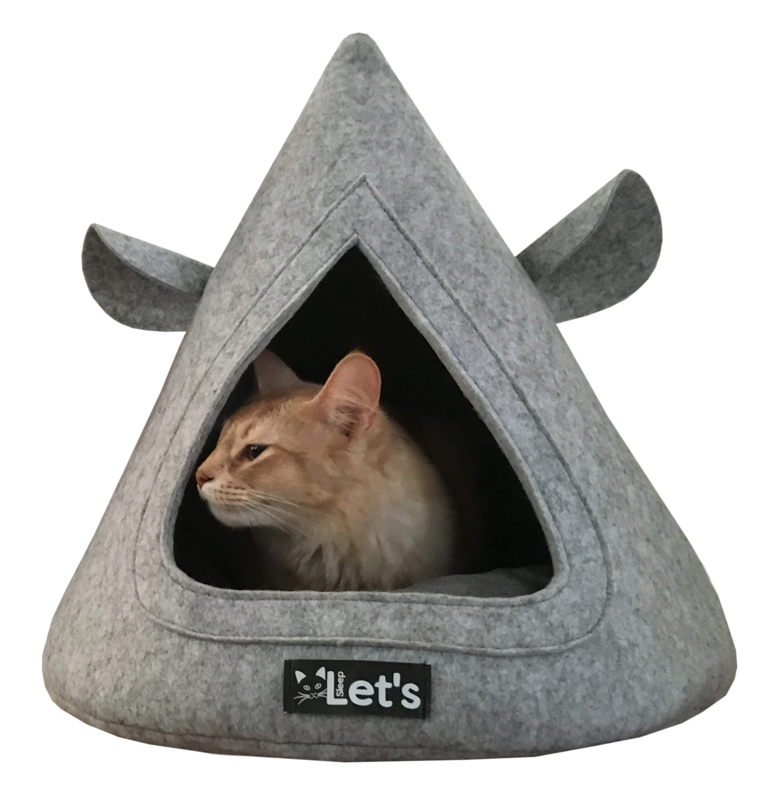 Katzentipi aus Filz mit Kissen, 50 x 45 cm, Grau – Let's Sleep Pet Cave TeePee – Bild 2