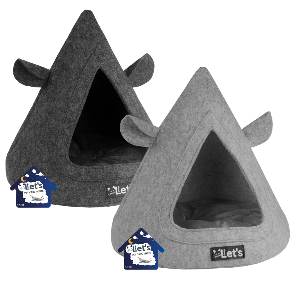 Katzentipi aus Filz mit Kissen, 50 x 45 cm, Grau – Let's Sleep Pet Cave TeePee – Bild 4