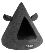 Katzenzelt aus Filz mit Kissen, 50 x 45 cm, Anthrazit – Let's Sleep Pet Cave TeePee