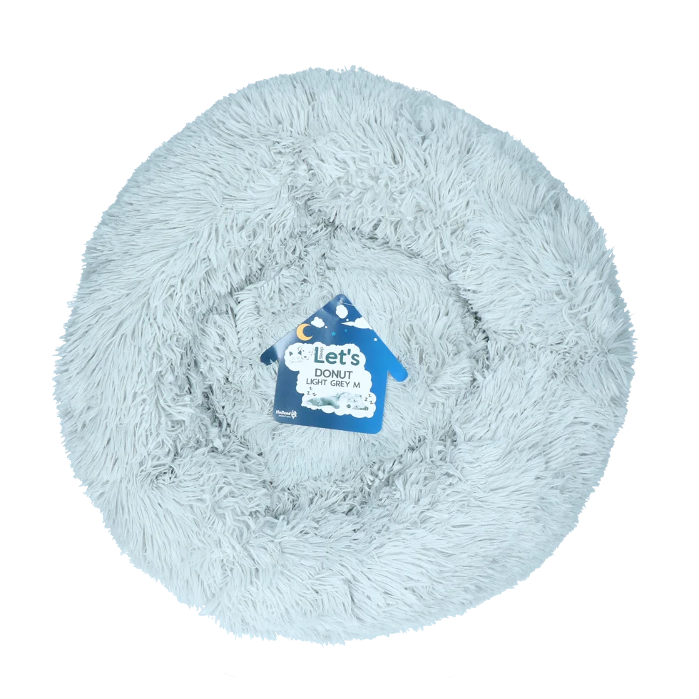 LETS380C.png Donutbett für Hunde, Hellgrau M, ø 50 cm – Let's Sleep Donut – Bild 1