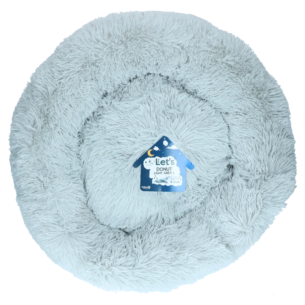LETS380D.png Hunde Bett in Donutform, Hellgrau L, ø 60 cm – Let's Sleep Donut – Bild 1