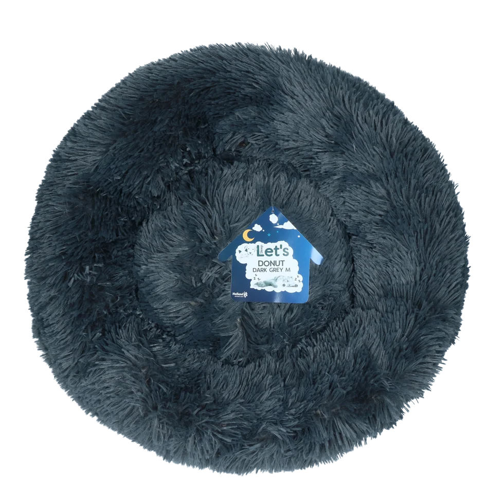 LETS381C.png Rundes Hundebett in Dunkelgrau, M, ø 50 cm – Let's Sleep Donut – Bild 1