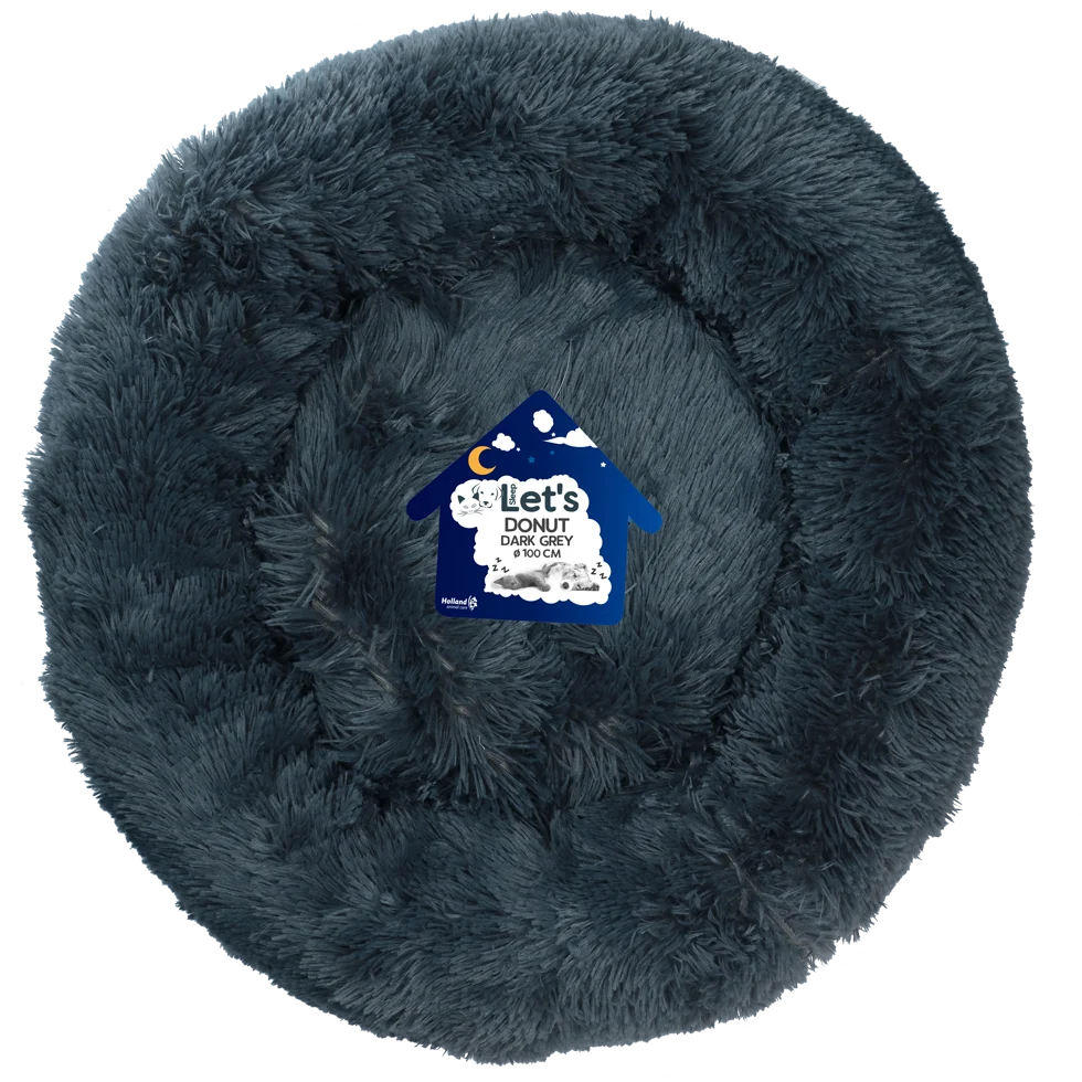 LETS381F.png Hundebett in Donutform, Dunkelgrau XXL, ø 100 cm – Let's Sleep Donut – Bild 1