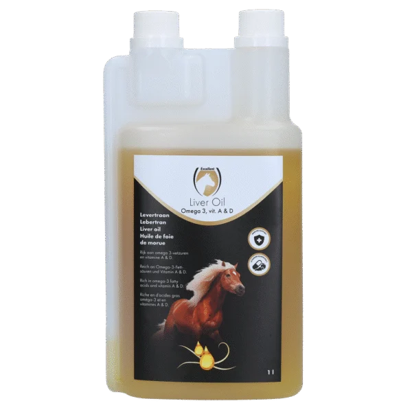 Lebertran mit Omega 3 sowie Vitamin A und D, 1 l – Excellent Horse Liver Oil