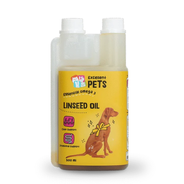 Leinöl für Hunde mit Omega 3, kaltgepresst, 500 ml – Excellent Pets Linseed Oil