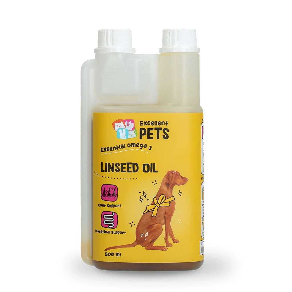 Leinöl für Hunde mit Omega 3, kaltgepresst, 500 ml – Excellent Pets Linseed Oil – Bild 1