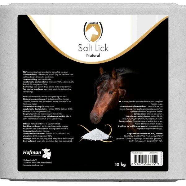 Leckstein aus Steinsalz für Pferde, 10 kg – Excellent Horse Salt Lick Naturel