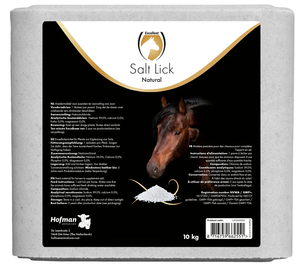 LIKS0009N.png Leckstein aus Steinsalz für Pferde, 10 kg – Excellent Horse Salt Lick Naturel – Bild 1