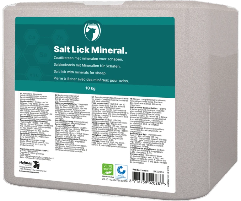 Salzleckstein aus Steinsalz für Schafe, 10 kg – Excellent Mineral Schaap