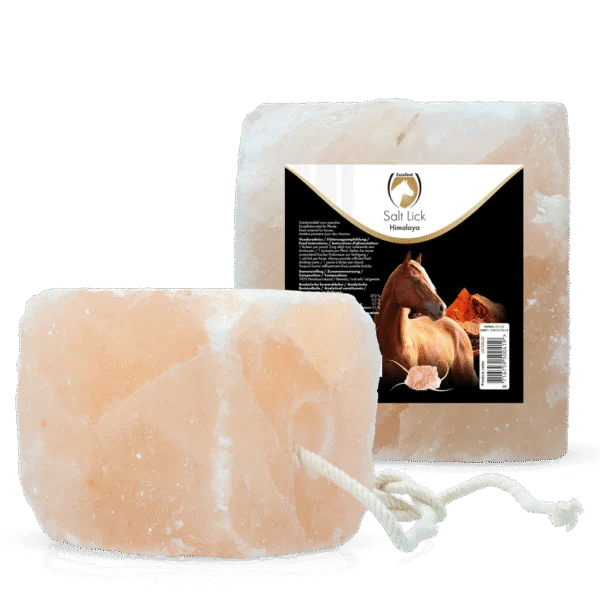 Leckstein aus Himalaya Salz für Pferde mit Seil, 2 bis 3 kg – Excellent Horse Salt Lick Himalaya