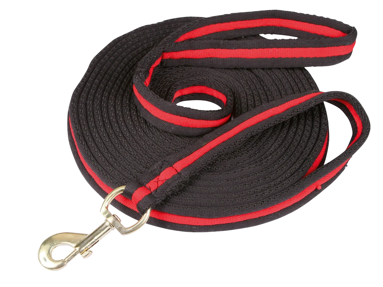 Longe mit weichem Griff und drehbarem Karabinerhaken, 8 m, Schwarz und Rot – Bild 3