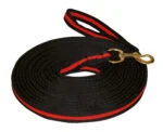 Longe mit weichem Griff und drehbarem Karabinerhaken, 8 m, Schwarz und Rot