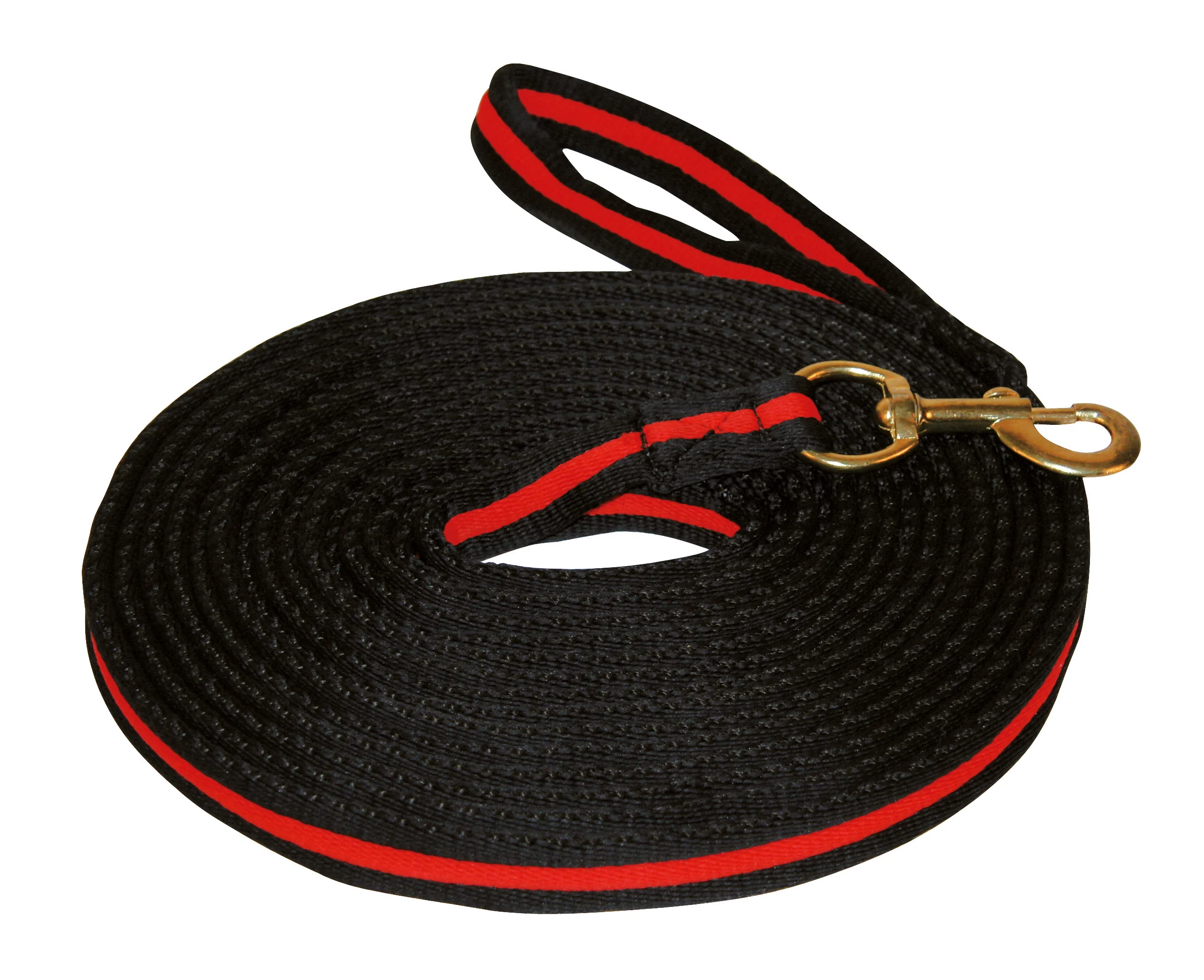Longe mit weichem Griff und drehbarem Karabinerhaken, 8 m, Schwarz und Rot – Bild 1