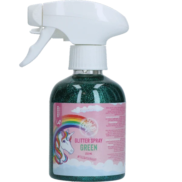 Glitzerspray für Pferde, Grün, 250 ml – Lucky Horse Unicorn Glitzerspray