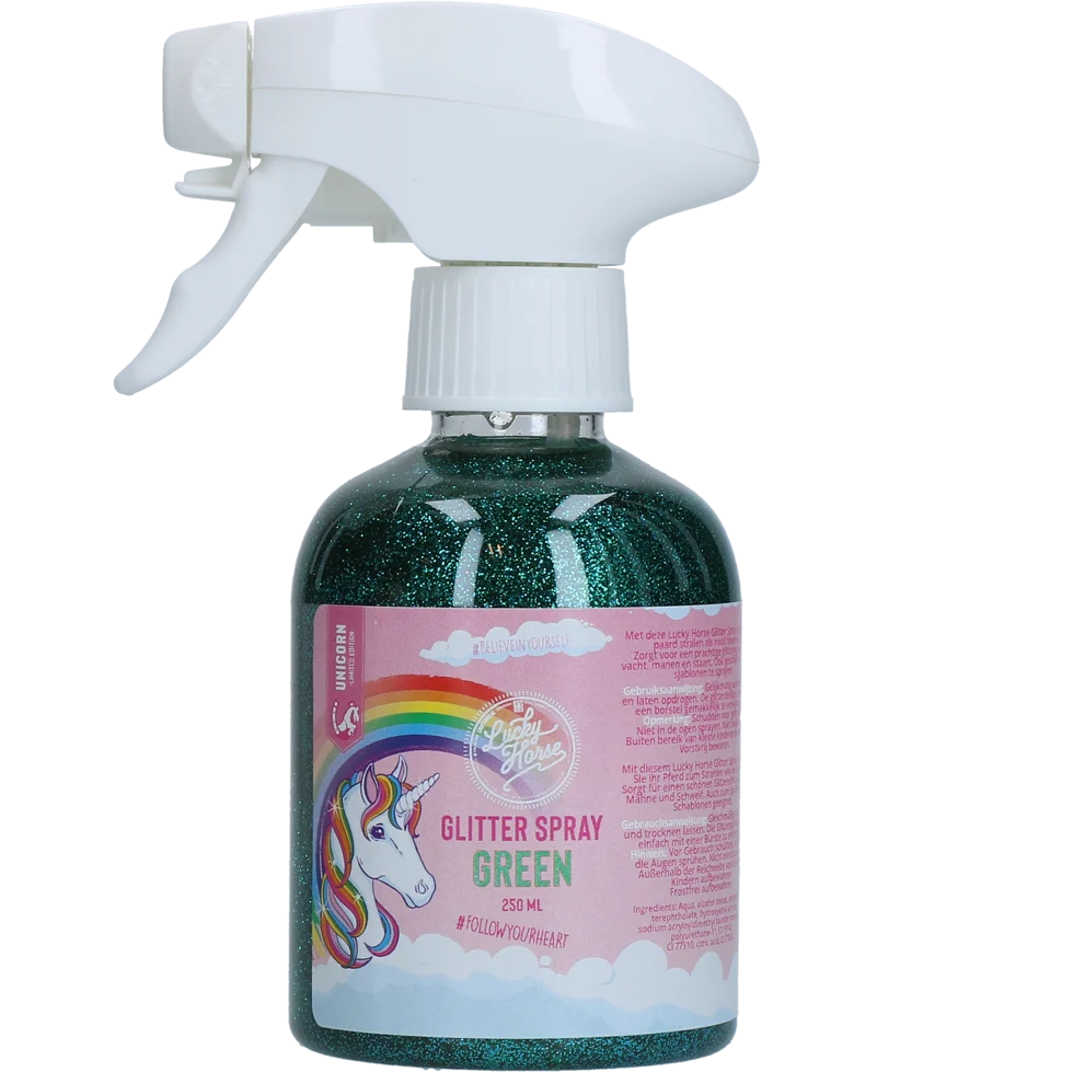 Glitzerspray für Pferde, Grün, 250 ml – Lucky Horse Unicorn Glitzerspray – Bild 1