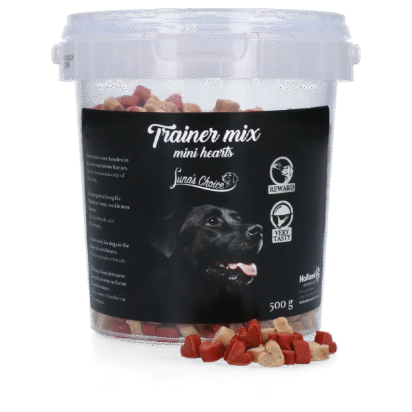 Trainingssnacks mit Fleisch und Lachs, kleine Herzen, 500 g – Luna's Choice Trainer Mix Hartjes (klein)