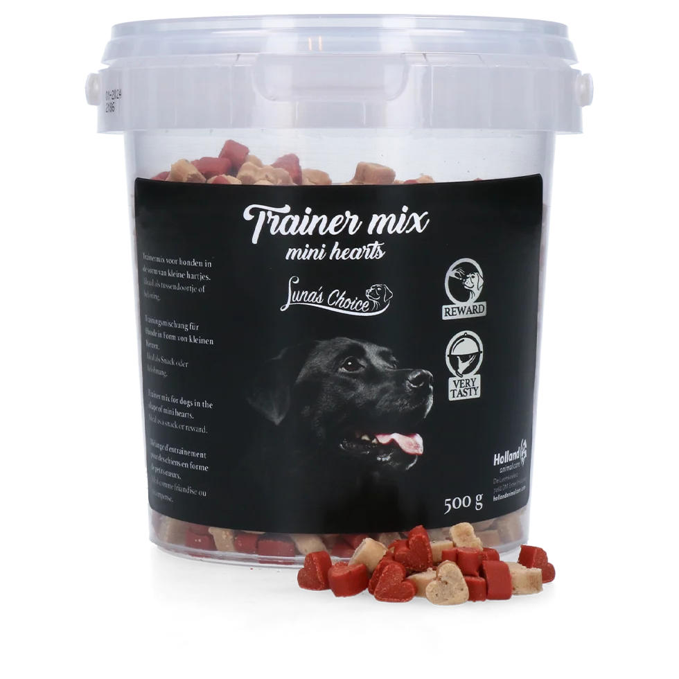 Trainingssnacks mit Fleisch und Lachs, kleine Herzen, 500 g – Luna's Choice Trainer Mix Hartjes (klein) – Bild 1