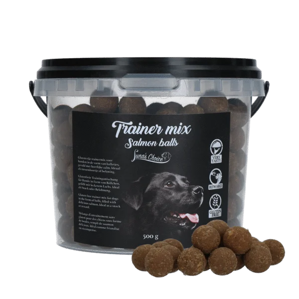 Trainingsbällchen für Hunde mit Lachs, getreidefrei, 500 g – Luna's Choice Trainer Mix Lachsbällchen
