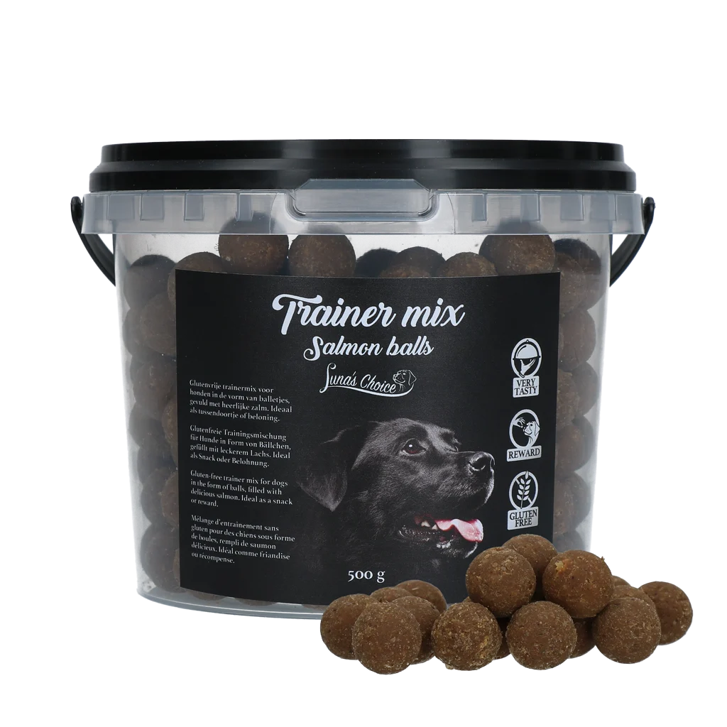 Trainingsbällchen für Hunde mit Lachs, getreidefrei, 500 g – Luna's Choice Trainer Mix Lachsbällchen – Bild 1