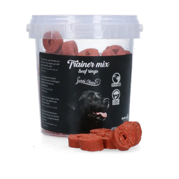 Trainingssnacks mit Rind, weiche Ringe, 400 g – Luna's Choice Trainer Mix Rinderringe