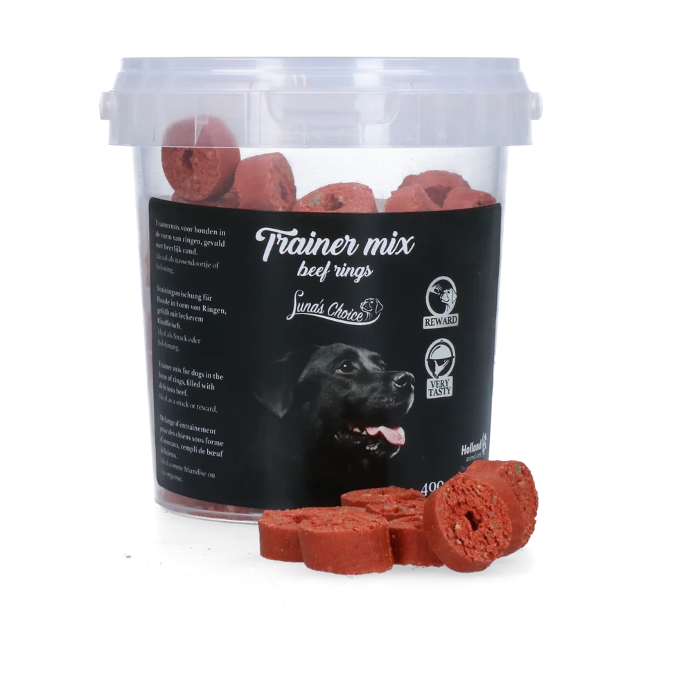 LUNA0046.png Trainingssnacks mit Rind, weiche Ringe, 400 g – Luna's Choice Trainer Mix Rinderringe – Bild 1