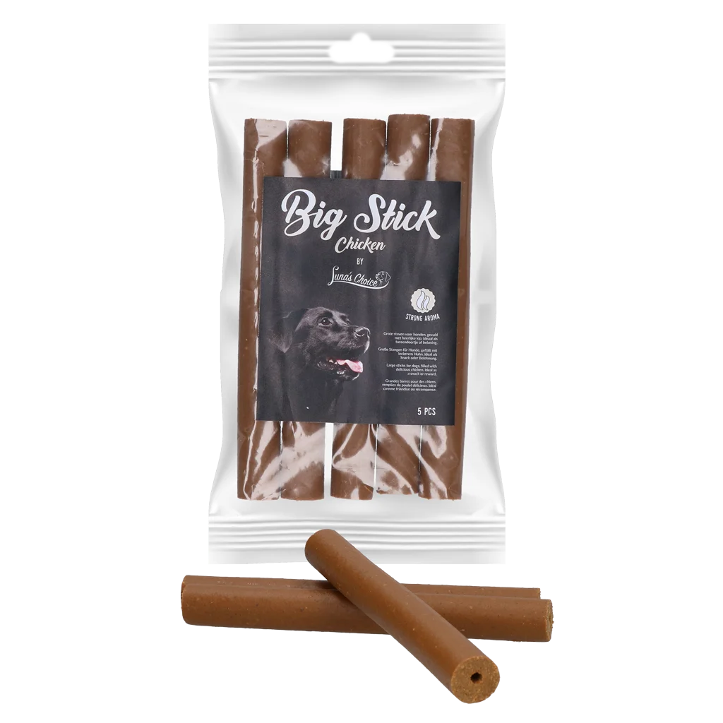 LUNA0059.png Hundesnack in weichen Sticks mit Huhn, 5 Stück – Luna's Choice Big Stick – Bild 1