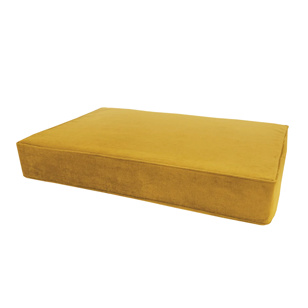 Orthopädisches Hundekissen mit Memoryschaum Gelb S, 45 x 55 x 12 cm – Madison Orthopädisches Kissen Velvet – Bild 3