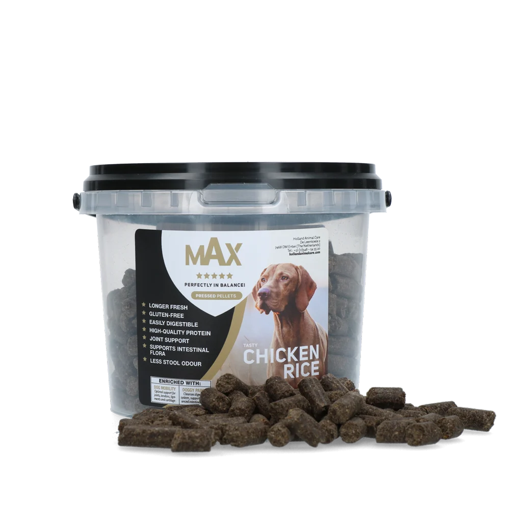 MAXA025P.png Kaltgepresstes Hundefutter mit Huhn und Reis, 400 g – Max Adult Kaltgepresste Kroketten Huhn & Reis – Bild 1