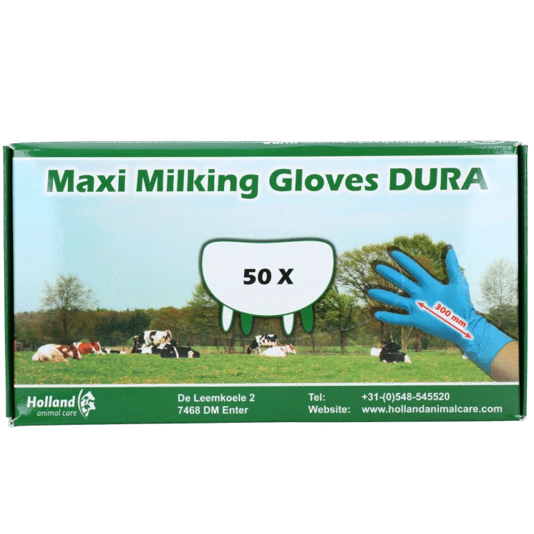 Extra dicke und lange Melkhandschuhe, Größe XL (9 bis 10), 50 Stück – Hofman Animal Care Maxi Milking Gloves DURA