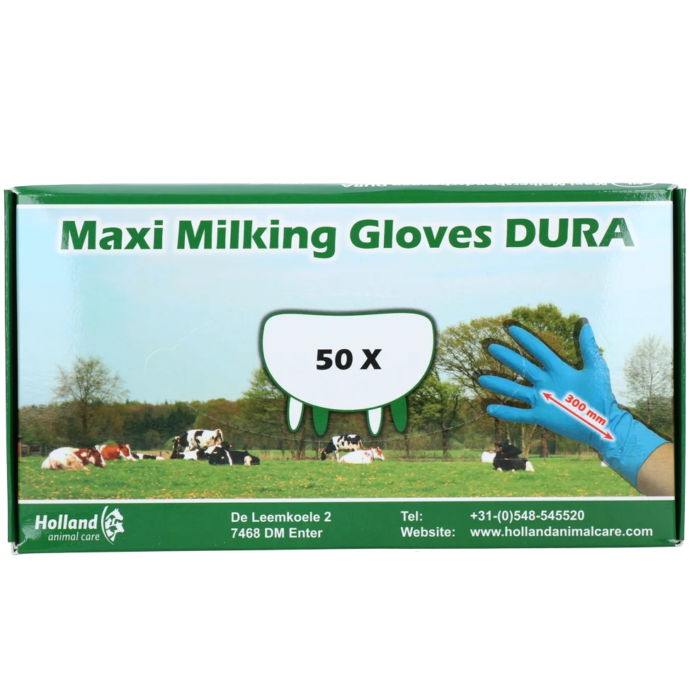 MAXI0178.png Melkhandschuhe extra dick und lang, Größe XXL (10), 50 Stück – Hofman Animal Care Maxi Milking Gloves DURA – Bild 1