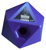 Futterspielwürfel für Pferde mit 37 mm großer Leckerliöffnung, Blau – Maximus Feed & Play Cube