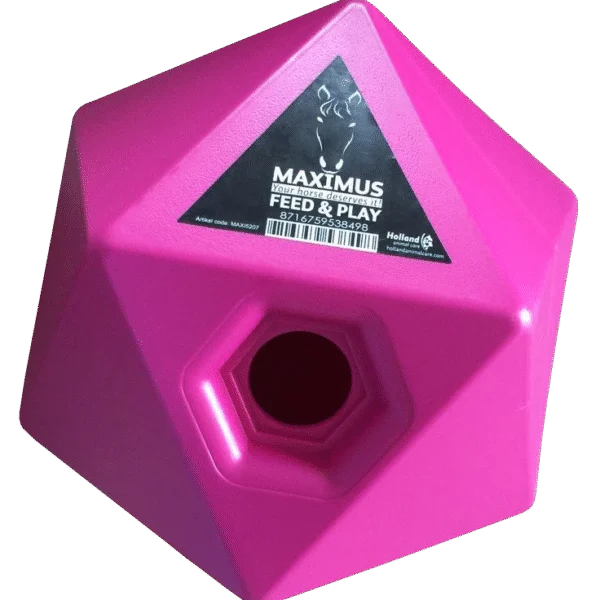 Futterwürfel für Pferde, rosa, Belohnungsöffnung 37 mm – Maximus Feed & Play Cube
