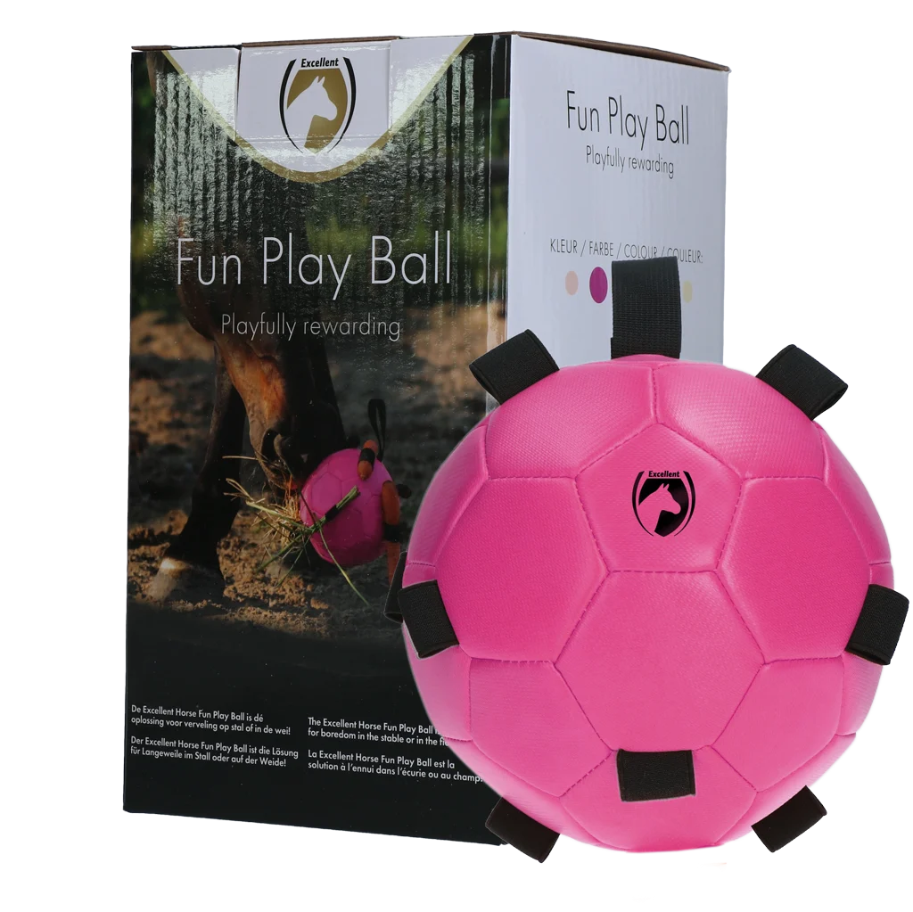 MAXI5300.png Pferdespielball mit Gummibändern, 19 cm, Rosa – Excellent Horse Fun Play Ball – Bild 1