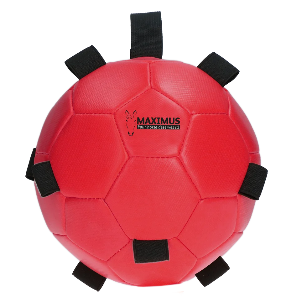 Pferdespielball mit Elastikbändern, 19 cm, Rot – Excellent Horse Fun Play Ball – Bild 2
