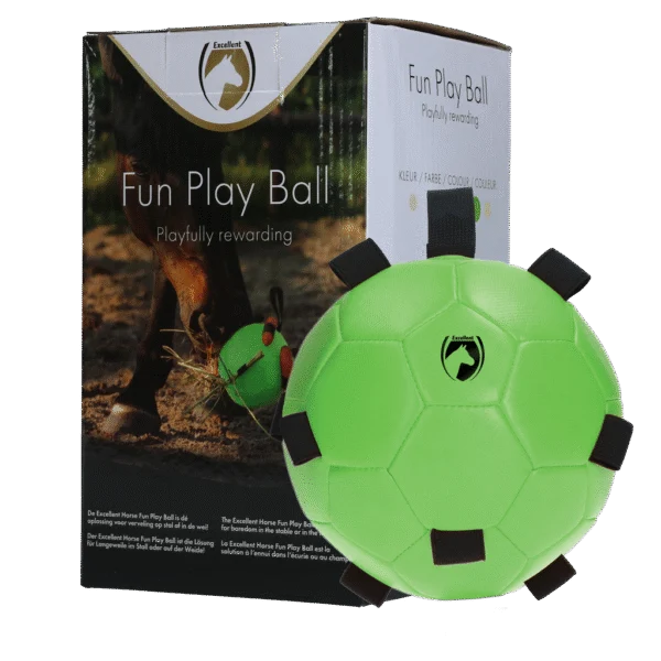 Pferdespielball mit Gummischlaufen, 19 cm, Grün – Excellent Horse Fun Play Ball