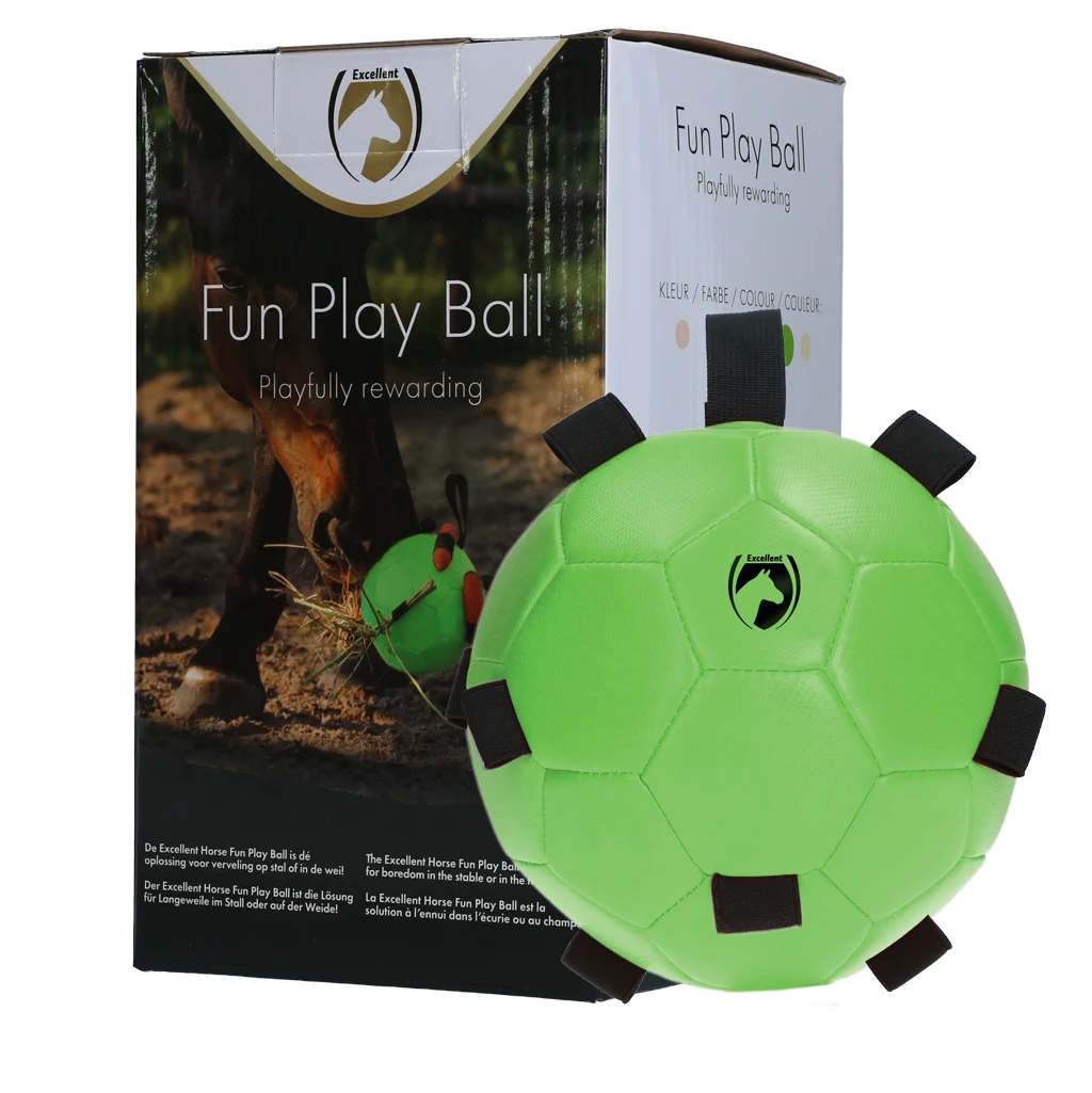 Pferdespielball mit Gummischlaufen, 19 cm, Grün – Excellent Horse Fun Play Ball – Bild 1